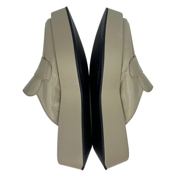 SVEGAN Women Vegan Leather Backless Mule Platform Loafer Size 38 US 7-7.5 Beige - Picture 9 of 16